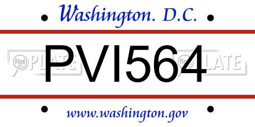 PVI564 District Of Columbia License Plate