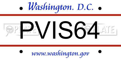 PVIS64 District Of Columbia License Plate