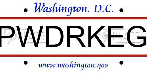 PWDRKEG District Of Columbia License Plate