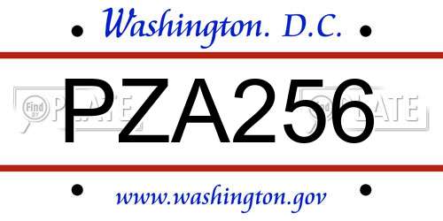 PZA256 District Of Columbia License Plate