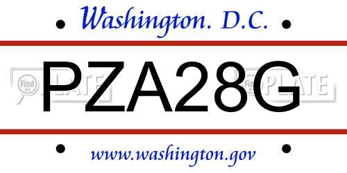 PZA28G District Of Columbia License Plate