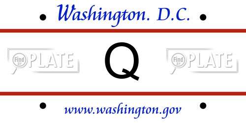 Q District Of Columbia License Plate