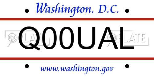 Q00UAL District Of Columbia License Plate
