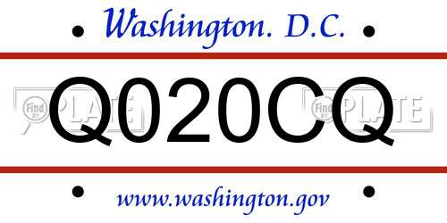 Q020CQ District Of Columbia License Plate