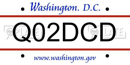 Q02DCD District Of Columbia License Plate