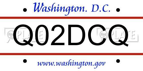 Q02DCQ District Of Columbia License Plate