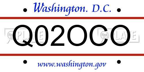 Q02OCO District Of Columbia License Plate