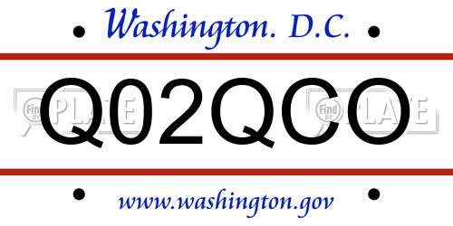 Q02QCO District Of Columbia License Plate