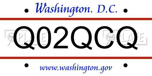 Q02QCQ District Of Columbia License Plate