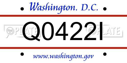 Q0422I District Of Columbia License Plate