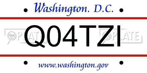 Q04TZI District Of Columbia License Plate