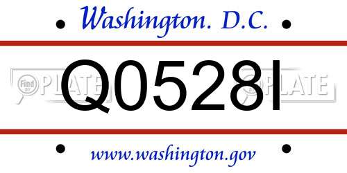Q0528I District Of Columbia License Plate