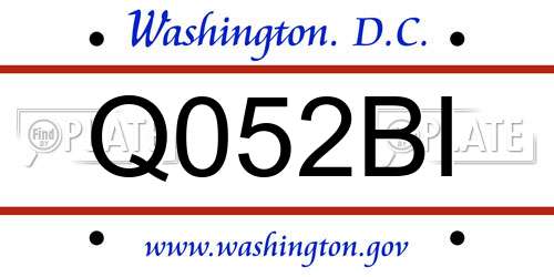 Q052BI District Of Columbia License Plate