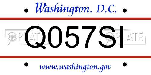 Q057SI District Of Columbia License Plate