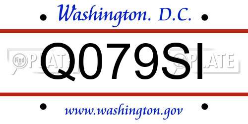 Q079SI District Of Columbia License Plate