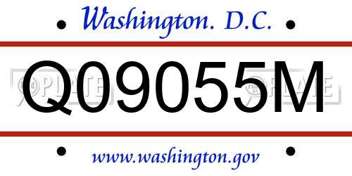 Q09055M District Of Columbia License Plate