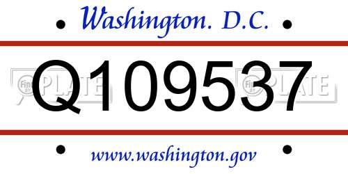 Q109537 District Of Columbia License Plate