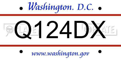 Q124DX District Of Columbia License Plate