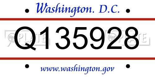 Q135928 District Of Columbia License Plate