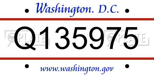 Q135975 District Of Columbia License Plate