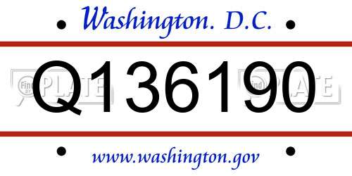 Q136190 District Of Columbia License Plate