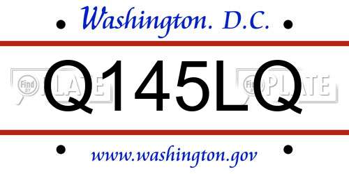 Q145LQ District Of Columbia License Plate