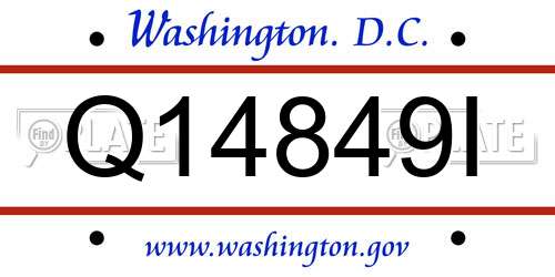 Q14849I District Of Columbia License Plate