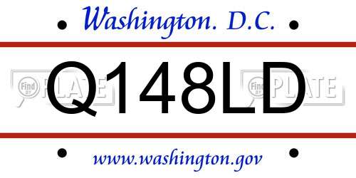 Q148LD District Of Columbia License Plate