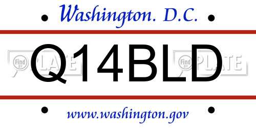 Q14BLD District Of Columbia License Plate