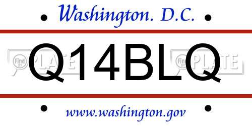 Q14BLQ District Of Columbia License Plate