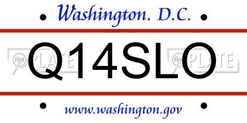 Q14SLO District Of Columbia License Plate