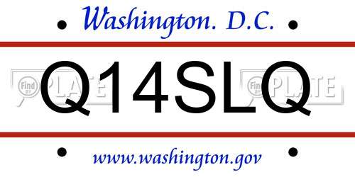 Q14SLQ District Of Columbia License Plate