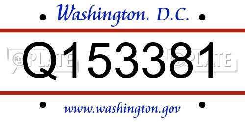 Q153381 District Of Columbia License Plate