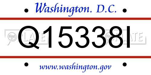 Q15338I District Of Columbia License Plate