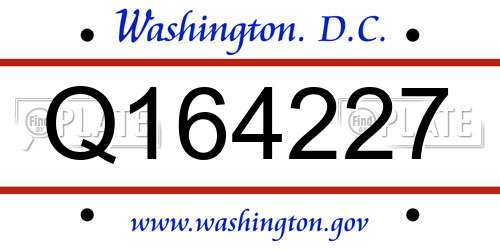 Q164227 District Of Columbia License Plate