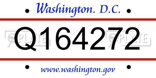 Q164272 District Of Columbia License Plate