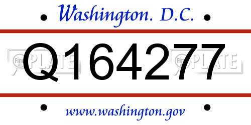 Q164277 District Of Columbia License Plate