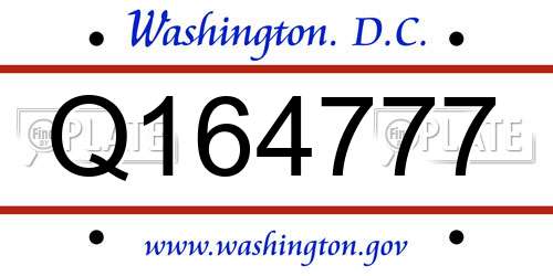 Q164777 District Of Columbia License Plate