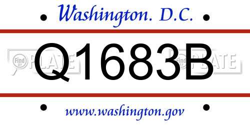 Q1683B District Of Columbia License Plate