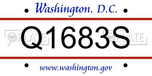Q1683S District Of Columbia License Plate