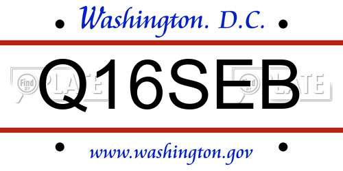 Q16SEB District Of Columbia License Plate