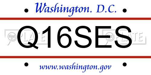 Q16SES District Of Columbia License Plate