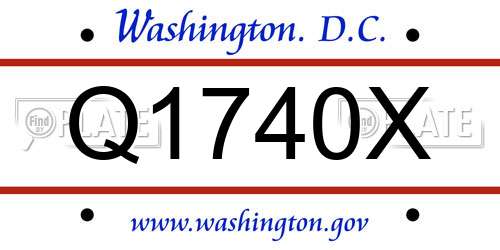 Q1740X District Of Columbia License Plate