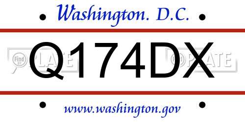 Q174DX District Of Columbia License Plate