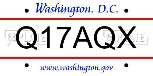 Q17AQX District Of Columbia License Plate