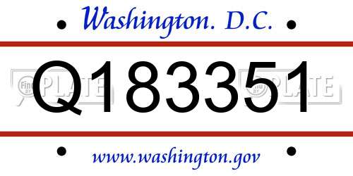 Q183351 District Of Columbia License Plate