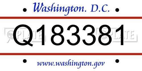 Q183381 District Of Columbia License Plate