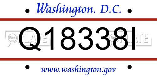 Q18338I District Of Columbia License Plate
