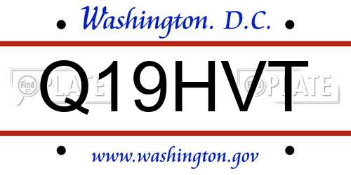 Q19HVT District Of Columbia License Plate