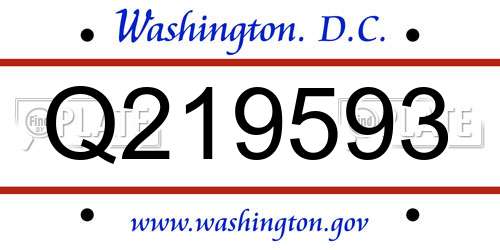 Q219593 District Of Columbia License Plate